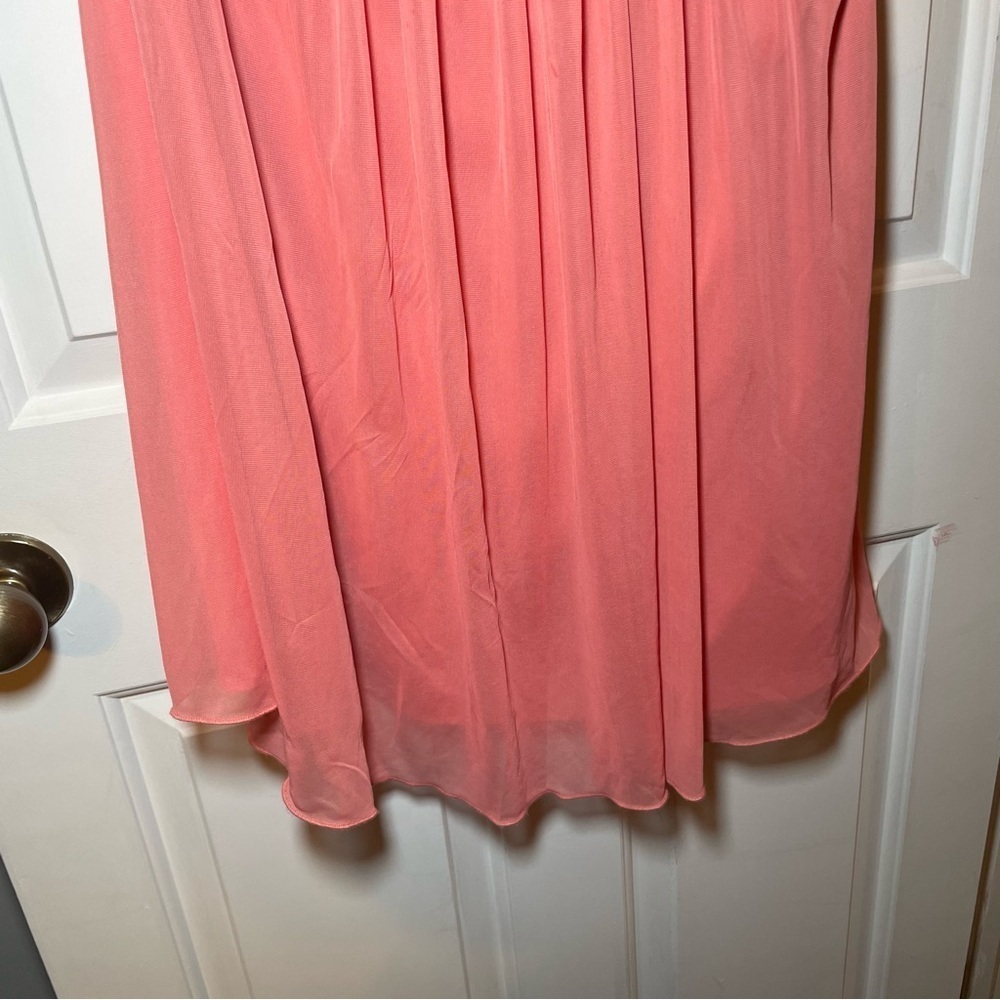 Cinderella Design 3X Mini Dress Coral Pink One Shoulder Prom Formal Party Ruche - Picture 4 of 9